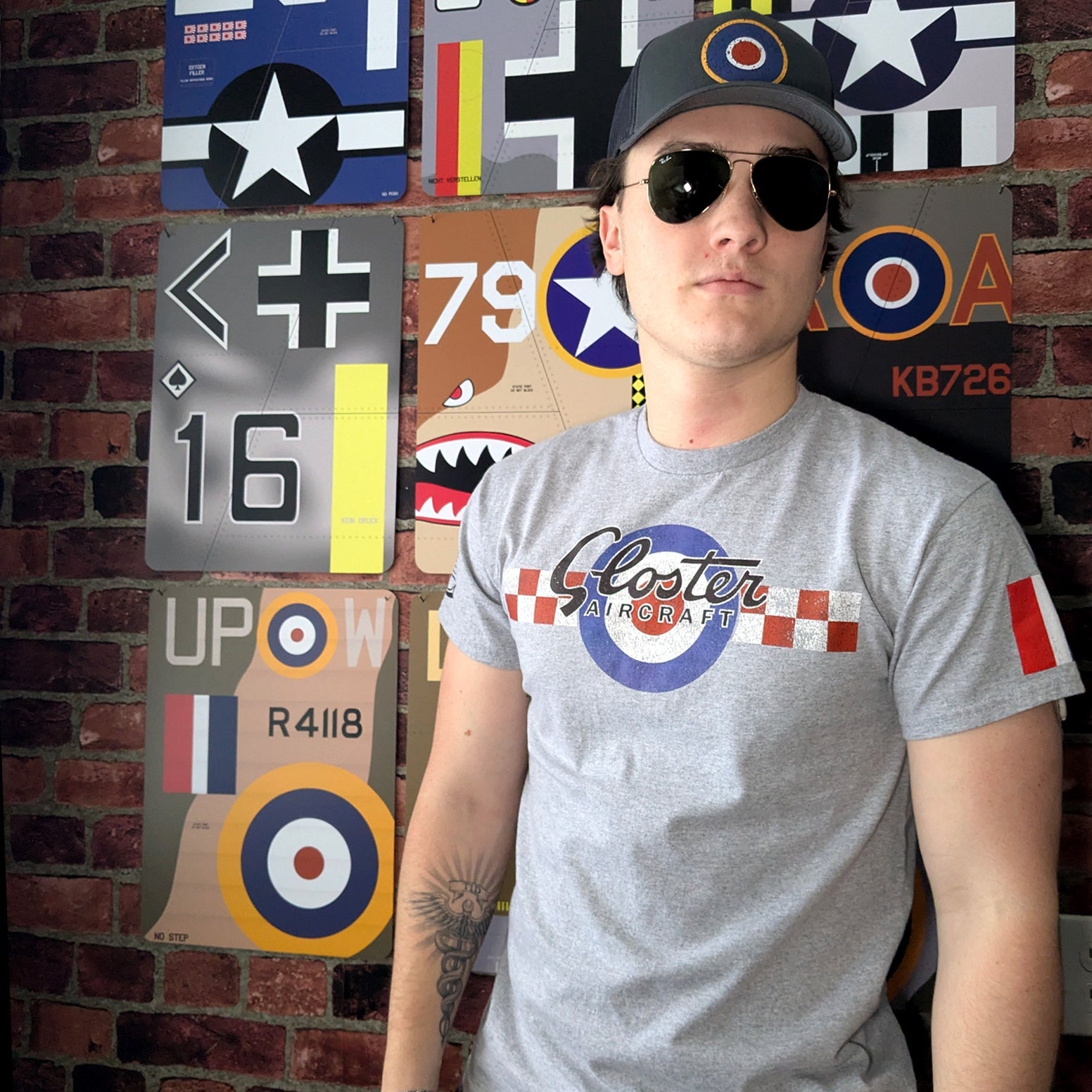 T-Shirts - Vintage Styled Aviation Short Sleeved Shirts