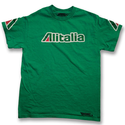 Vintage style retro aviation t shirt with Alitalia airline logo