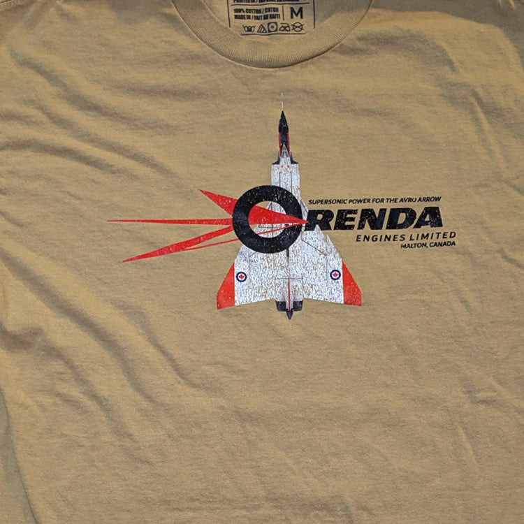 Orenda Avro Aoow CF100Jet Engine vintage tribute aviation t shirt closeup
