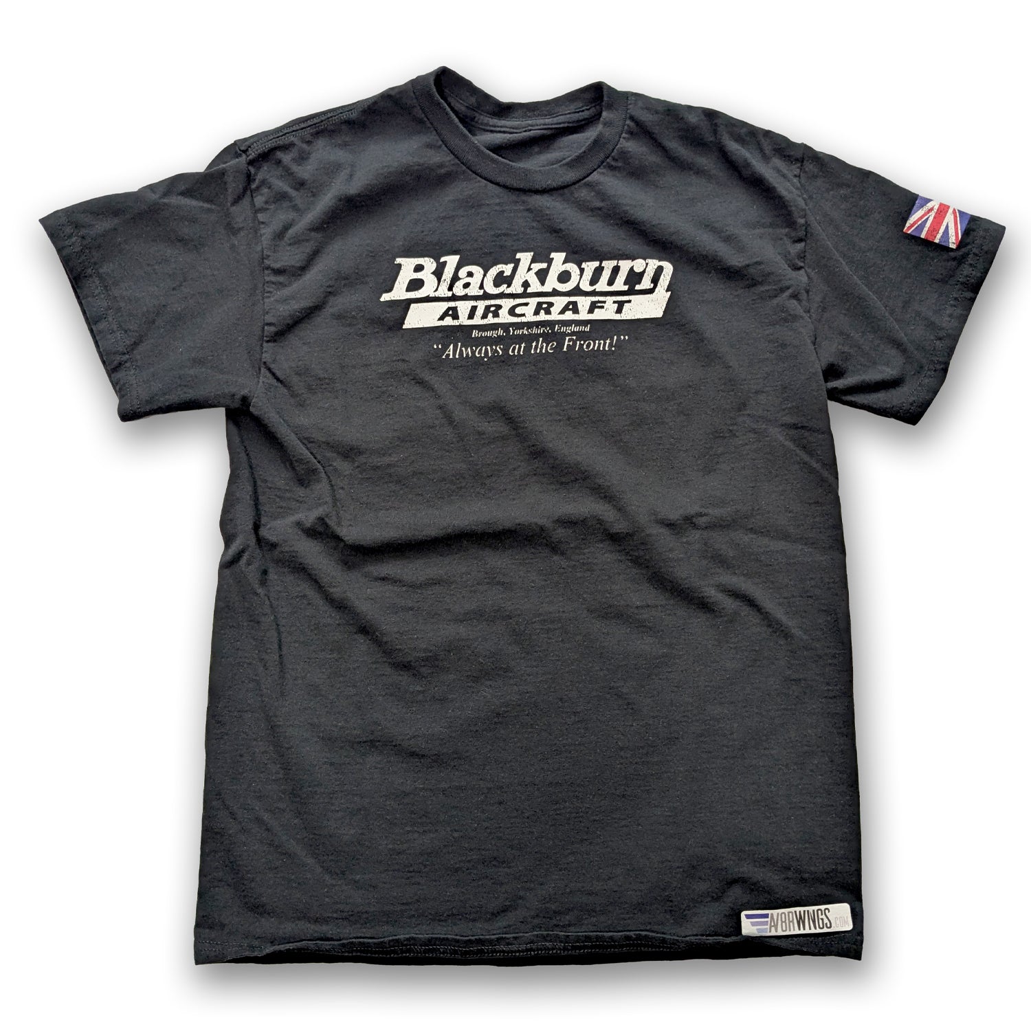 Black Blackburn Aircraft Vintage aviation style cotton aviator t shirt 