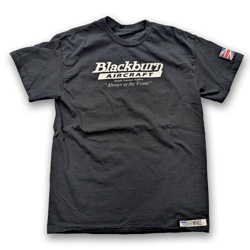 Black Blackburn Aircraft Vintage aviation style cotton aviator t shirt 