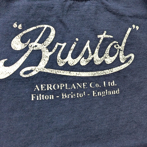 Navy Blue Bristol Aeroplane Aircraft Vintage aviation style cotton aviator t-shirt clothing apparel