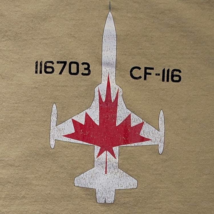 RCAF Canada CF-116 Fighter Jet Vintage aviation tan cotton t shirt