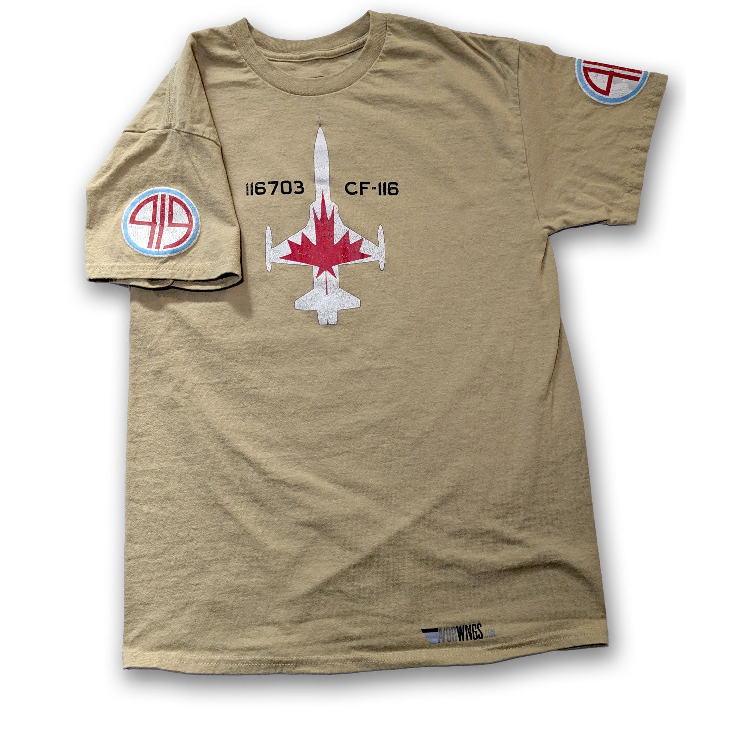 RCAF Canada CF-116 Fighter Jet Vintage aviation tan cotton t shirt