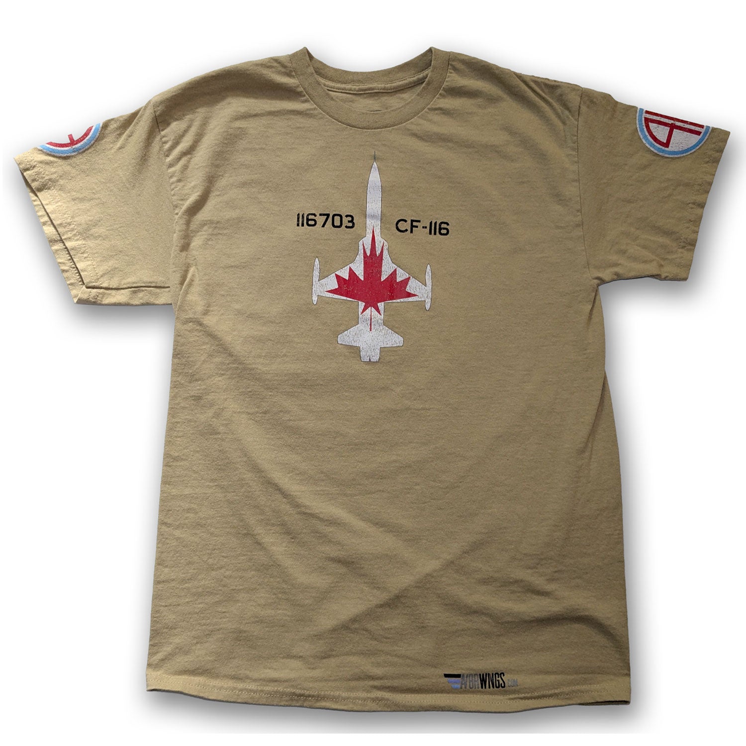 RCAF Canada CF-116 Fighter Jet Vintage aviation tan cotton t shirt