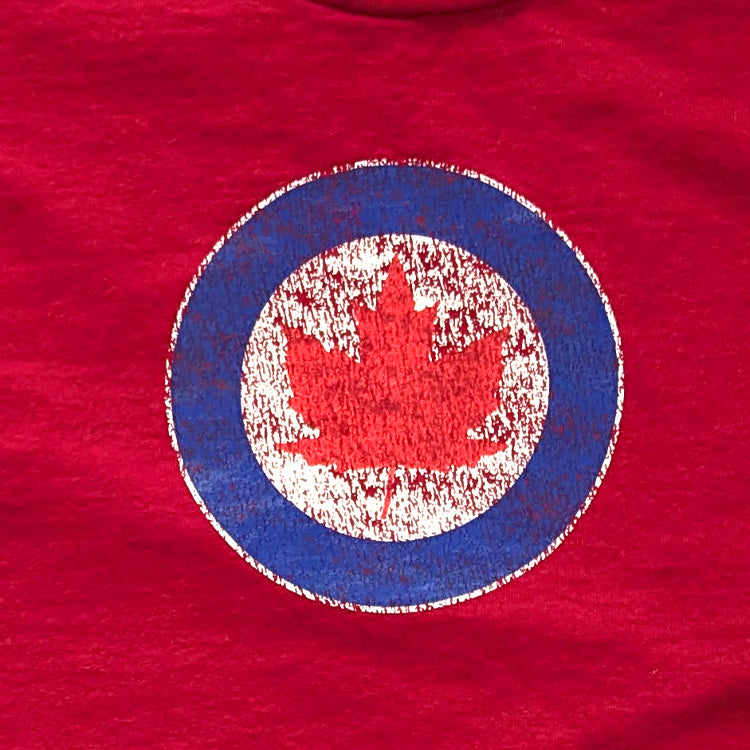 Red RCAF roundel Aircraft Vintage aviation style cotton aviator t shirt 