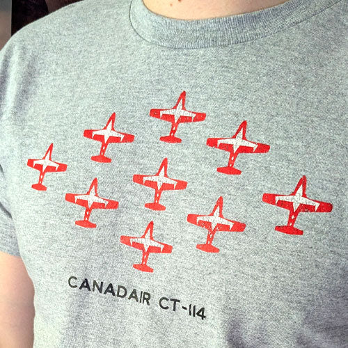 Canadair CT 114 Tutor RCAF Snowbird demonstration team formation t shirt