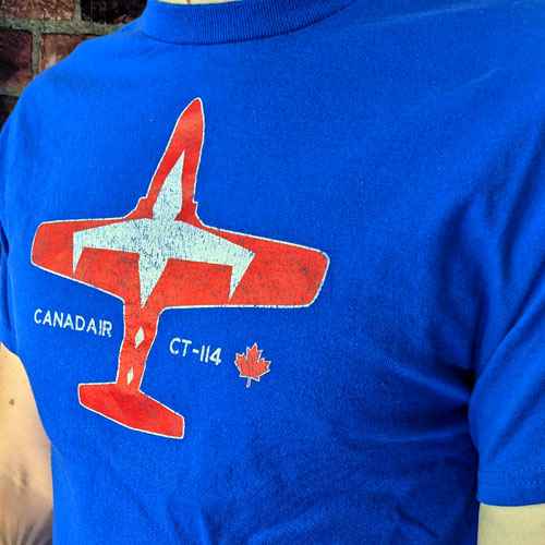 Blue Canadair CT 114 Tutor RCAF Snowbird demonstration team solo t shirt