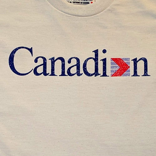 Canadian Airlines Vintage aviation natural cotton t shirt retro pilot closeup