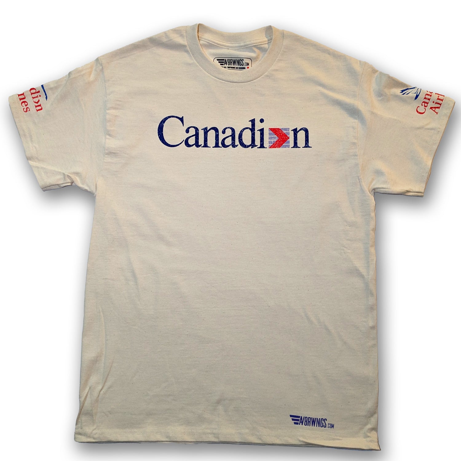 Canadian Airlines Vintage aviation natural cotton t shirt retro pilot