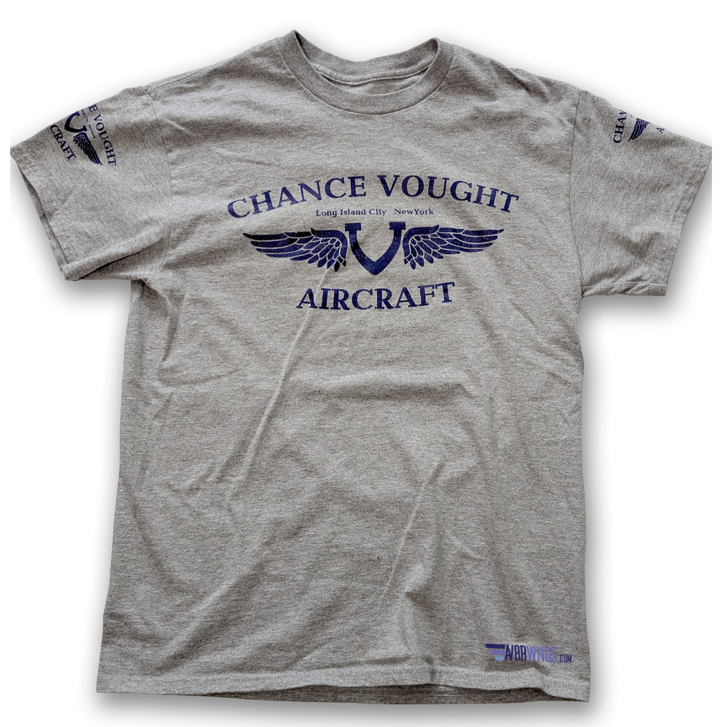 Grey Chance Vought Aircraft Vintage aviation style cotton aviator t shirt 
