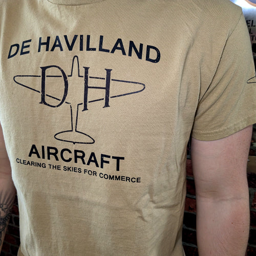 Dehavilland vintage classic  retro style aviation aircraft themed cotton t shirt 