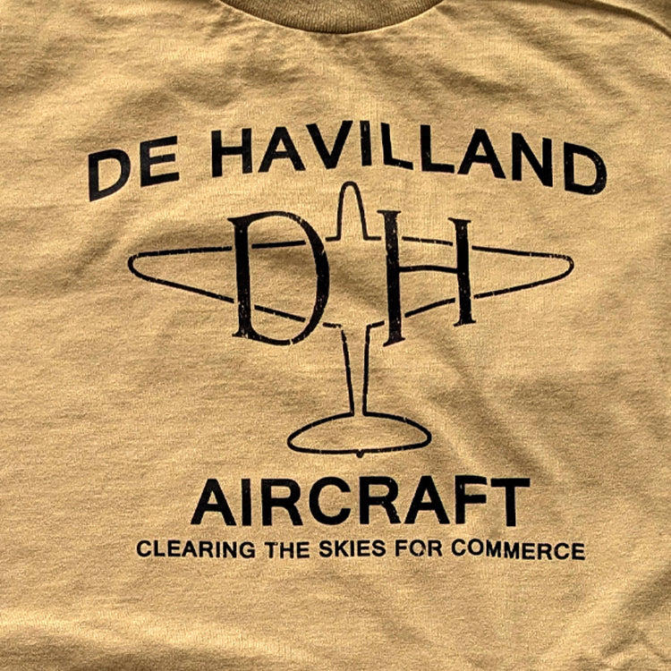 Dehavilland vintage retro style aviation aircraft themed cotton t shirt 