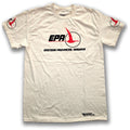 An off-white short-sleeve t-shirt featuring the 'EPA Eastern Provincial Airways' logo in red and black on the chest, with matching logos on both sleeves, displayed against a white background.