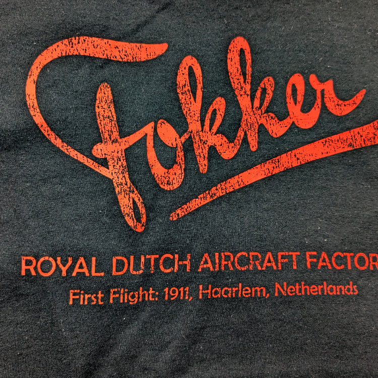 Fokker Aircraft Vintage aviation style cotton aviator t shirt apparel