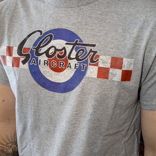 Gloster Aircraft Classic Vintage aviation style cotton aviator t shirt apparel