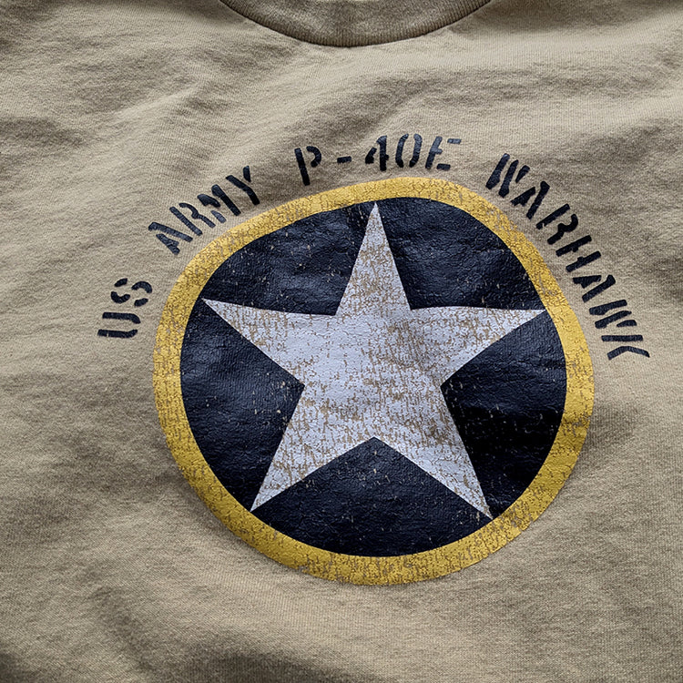 US Army P40 warhawk aviation pilot tribute shirt. Cotton Clothing apparel