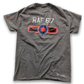 Charcoal Grey RAF 617 Dam Busters Tribute Aircraft Vintage aviation style cotton aviator t shirt 