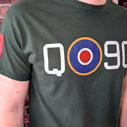 RAF Tribute Spitfire Reg Aircraft Vintage aviation style cotton aviator enthusiast themed t shirt clothing apparel