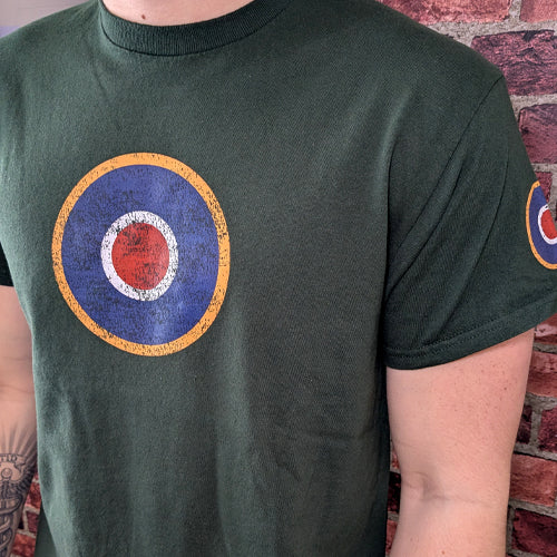 RAF Roundel Aircraft Vintage aviation style cotton aviator t shirt apparel