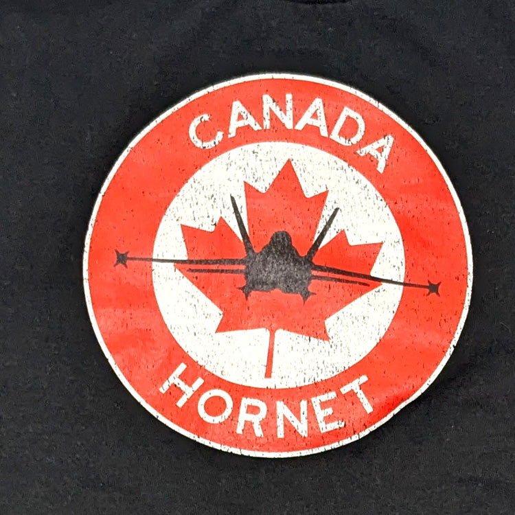 Black Canadian CF 18 Hornet Jet Fighter RCAF aviation pilot t shirt