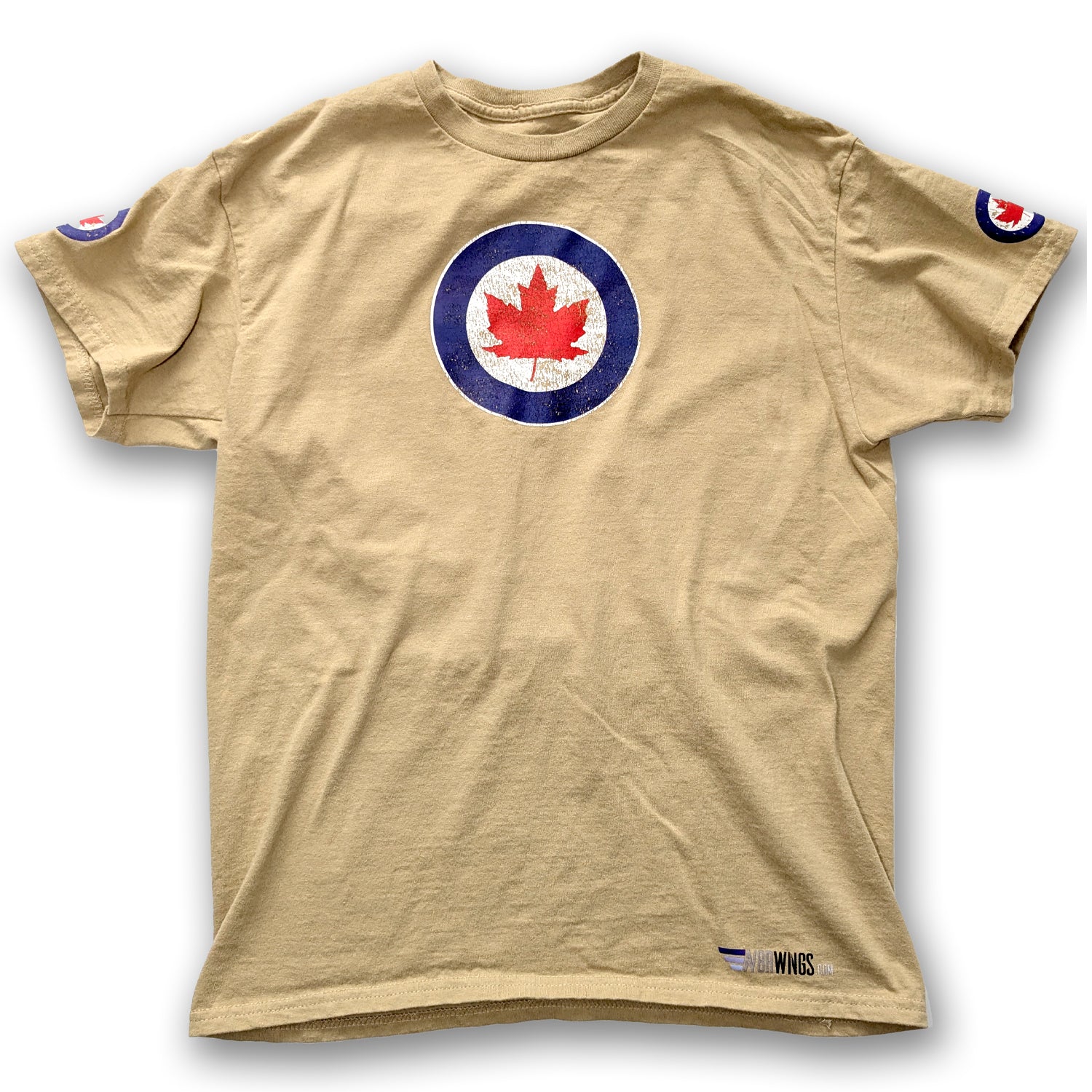 khaki RCAF roundel Aircraft Vintage aviation style cotton aviator t shirt 