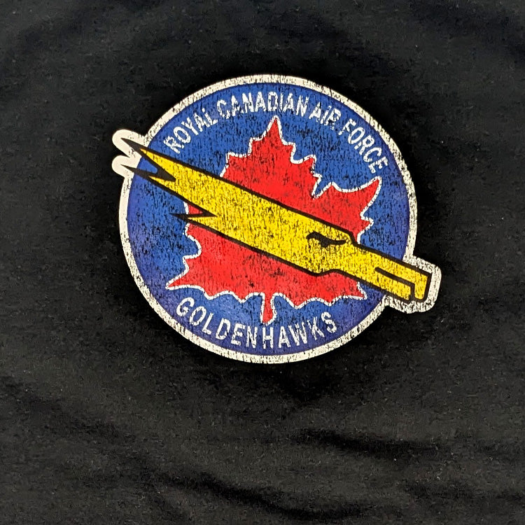 Black Cotton RCAF Canada Golden hawks demonstration Team Vintage Pilot Aviation Shirt