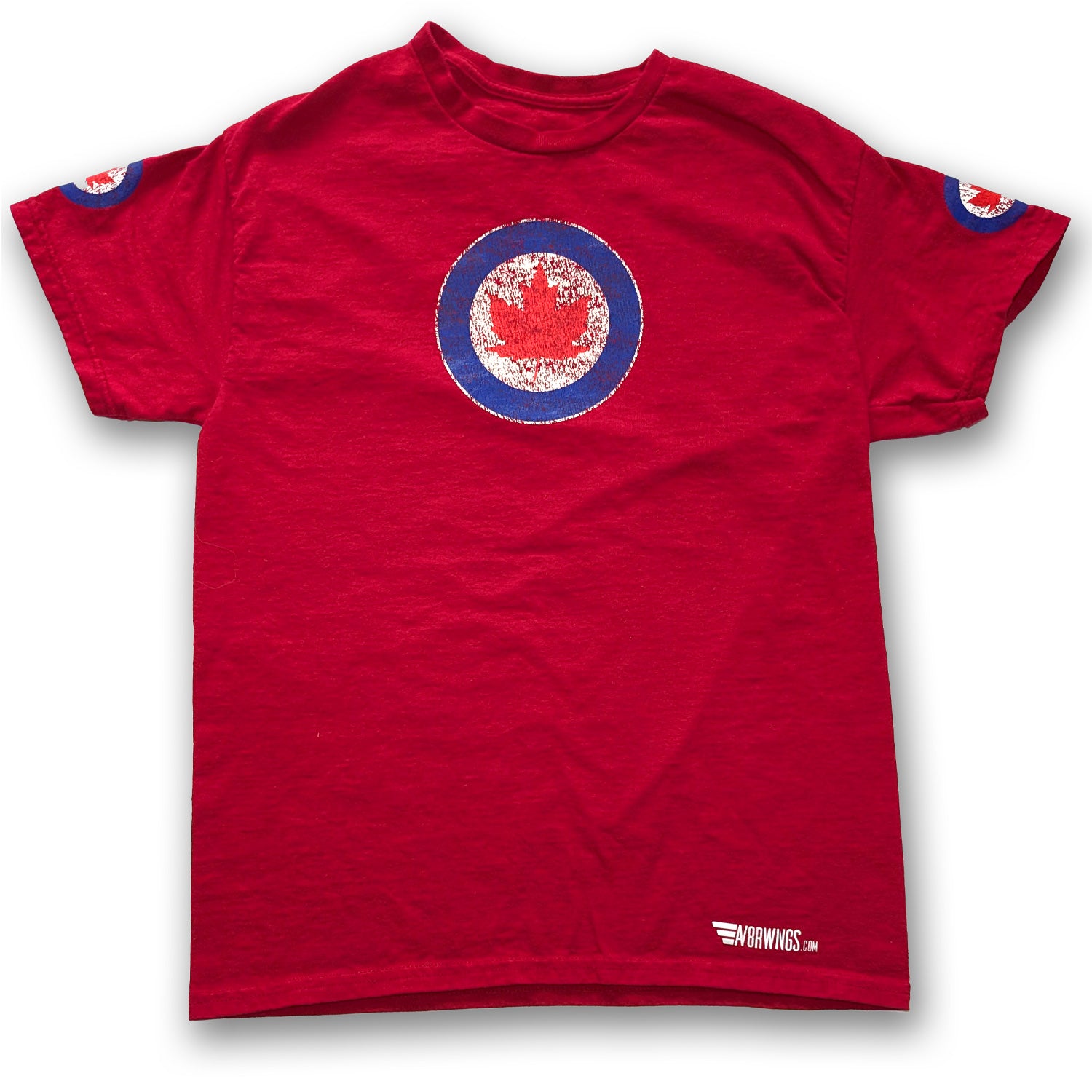 Red RCAF roundel Aircraft Vintage aviation style cotton aviator t shirt 
