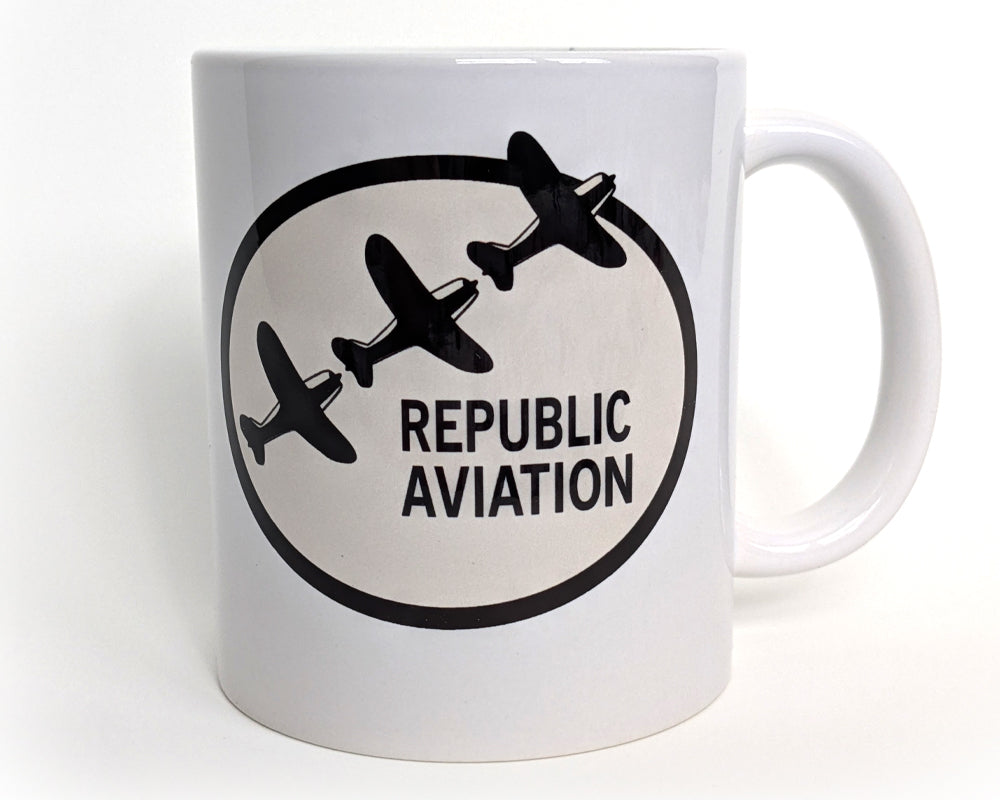 11oz Republic Aviation aircraft themed white coffee mug