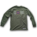 RAF Spitfire Tribute military green Aircraft Vintage aviation style cotton aviator long sleeve t shirt 