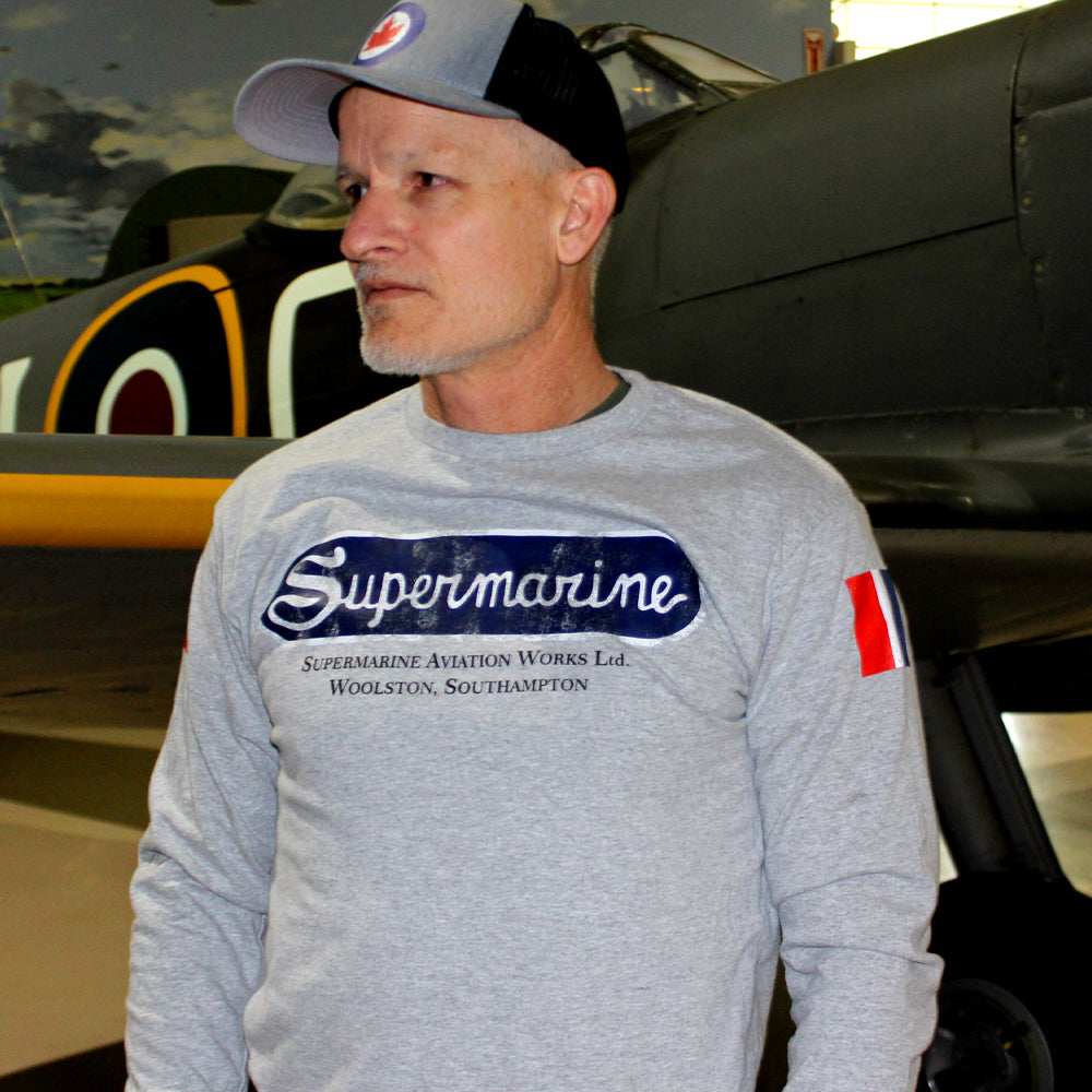 Supermarine Aircraft Vintage aviation style cotton aviator t shirt apparel