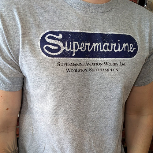 Supermarine classic retro Aircraft Vintage aviation style cotton aviator t shirt apparel