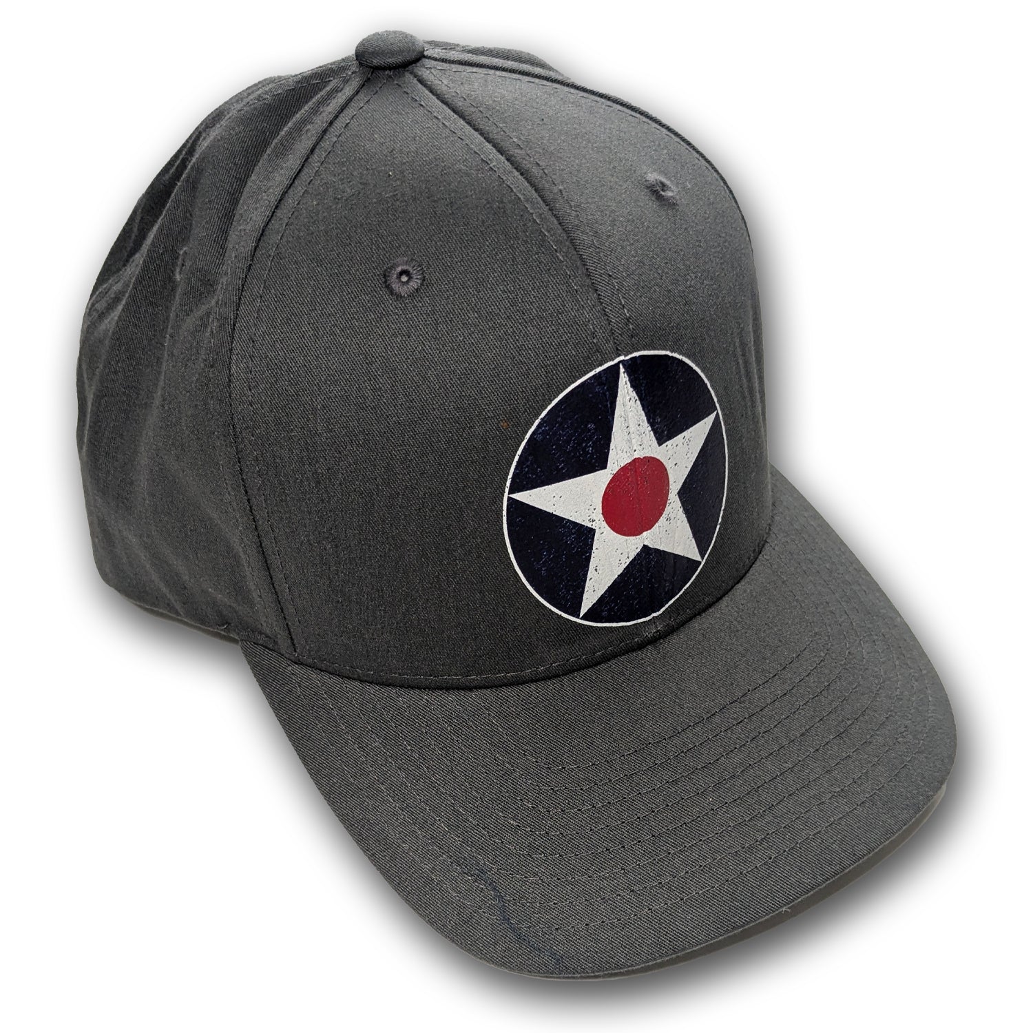 Charcoal Grey Trucker hat with vintage United States Air Force  USAF meatball roundel aviation