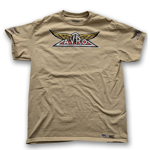 Tan Khaki Avro Aircraft Vintage aviation style cotton aviator t shirt 