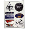 Vintage Aviation Logo Decal Sticker Sheet North American, De Havilland, Supermarine, Hawker, Chance Vought, Lockheed, Avro, Republic.