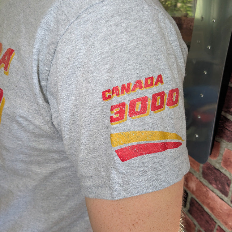 Canada 3000 vintage airline nostalgic t shirt arm detail