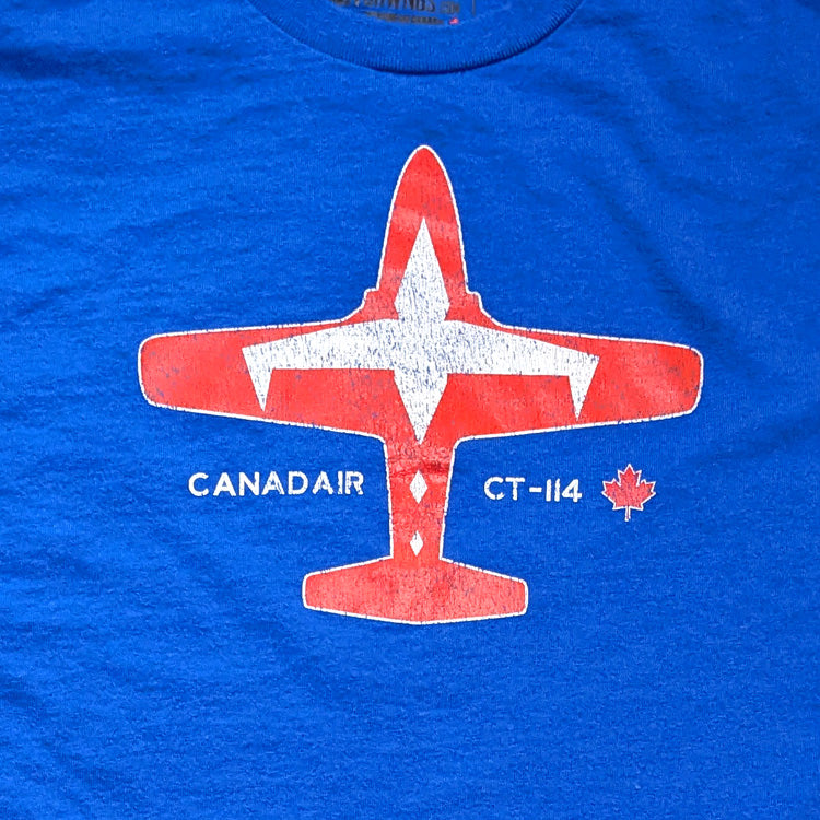 Blue Canadair CT 114 Tutor RCAF Snowbird demonstration team solo t shirt