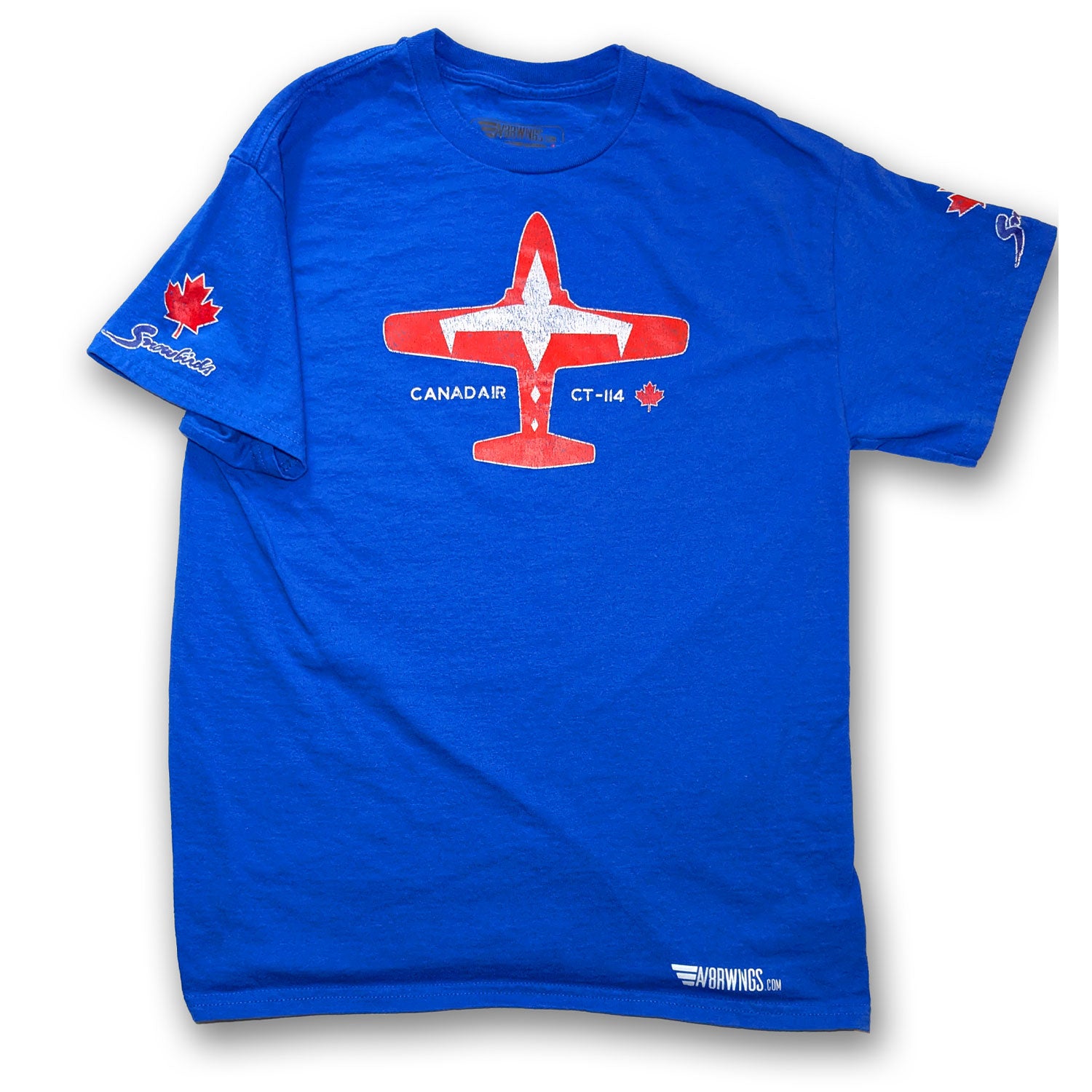 Blue Canadair CT 114 Tutor RCAF Snowbird demonstration team solo t shirt