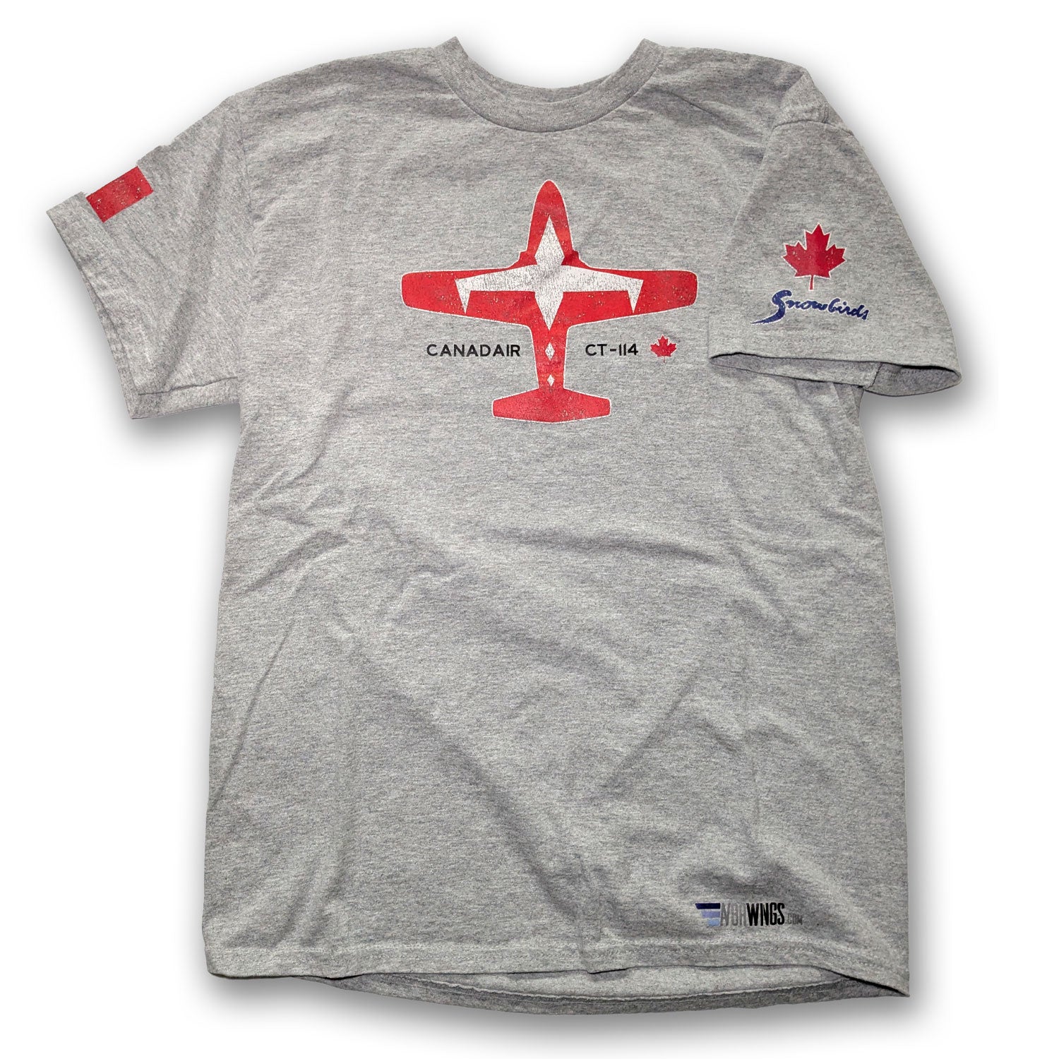 Canadair CT 114 Tutor RCAF Snowbird demonstration team solo t shirt grey