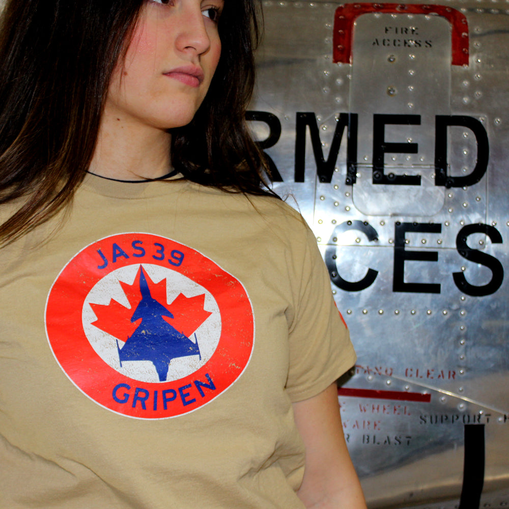 Saab Gripen canada aviation aircraft t shirt  